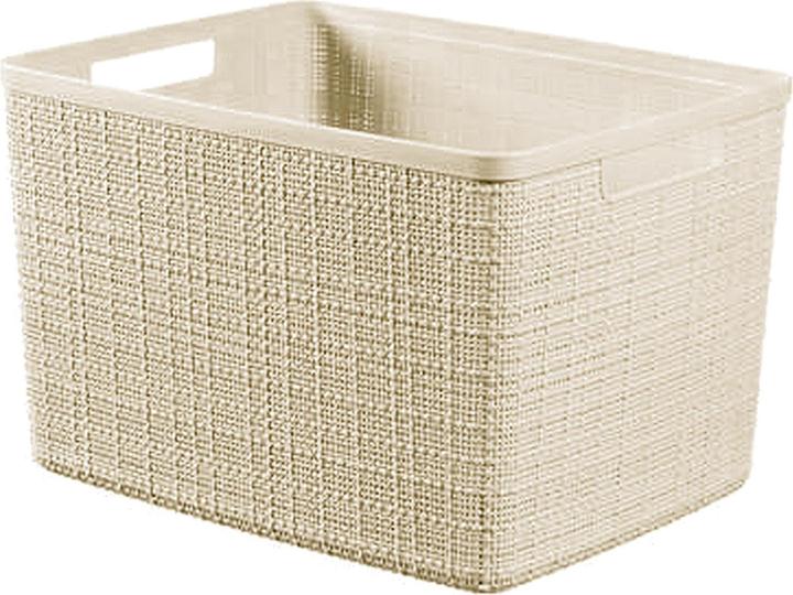 Curver Basket Jute 100% Plastic Recycled Rectangular, White Red, L: 20 l (20 l)