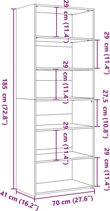 Image du produit vidaXL Highboard (70 x 41 x 185 cm)