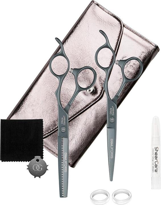 Image du produit Olivia Garden SilkCut PRO 2er Set Charcoal HS 5,75"/MS EUR RH LTE (14.61 cm)