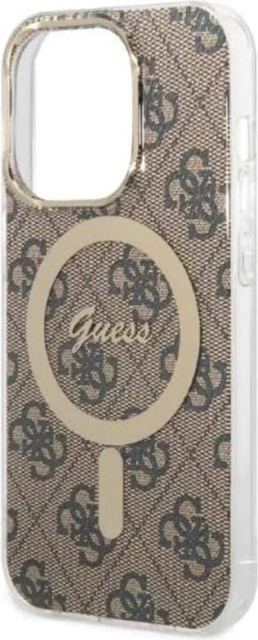 Produktbild Guess Zestaw GUBPP14XH4EACSW Case+ Charger iPhone 14 Pro Max 6,7" brązowy/brown hard case 4G Print M (Apple iPhone 14 Pro Max)
