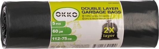 Actual product image Okko WASTE BAGS GREEN/BLACK 100L 5PCS 60MY (5x, 100 l)