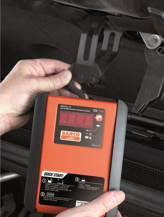 Actual product image Bahco Fully automatic microprocessor battery charger and battery maintainer 6 amps, 8-stage for 12 (12V, 6 A)
