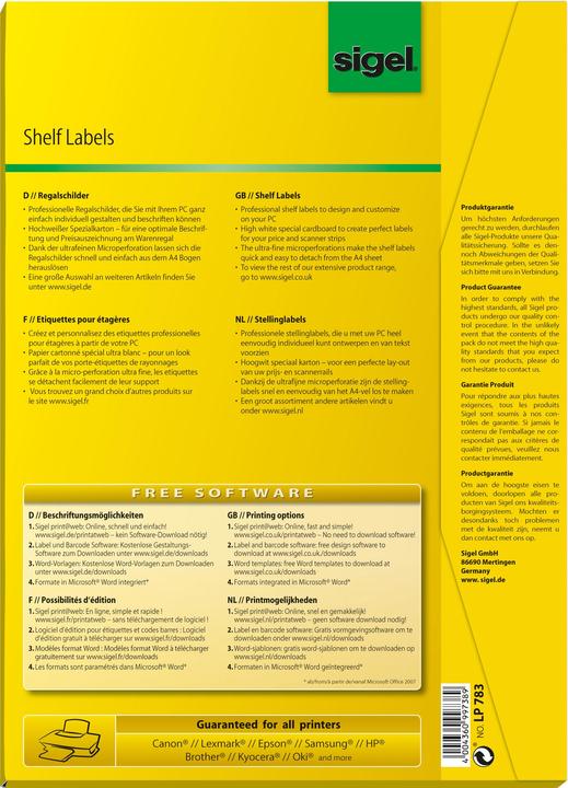 Produktbild Sigel Regalschilder
