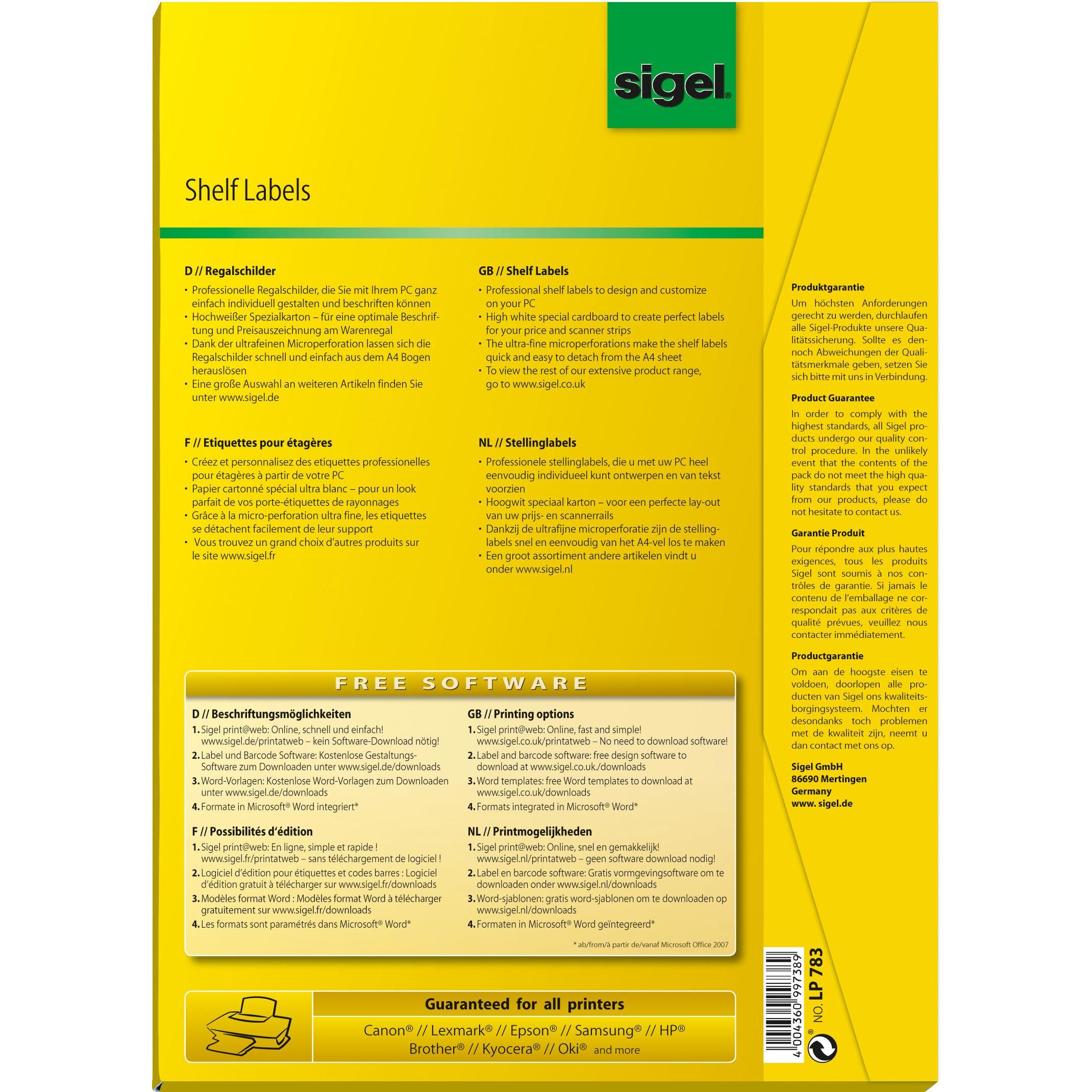 Thumbnail - Sigel, Etiketten, Regalschilder