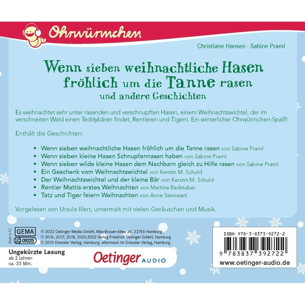 Thumbnail - Wenn sieben weihnachtliche Hasen fröhlich um die Tannen rasen und andere Geschichten, Hörbücher von Kerstin M. Schuld, M...