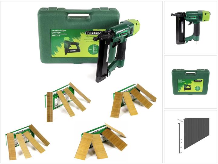 Image du produit Prebena 2XR-J50 Cloueur pneumatique sans fil + Coffret de transport + Clous de finition Brads - 25 m