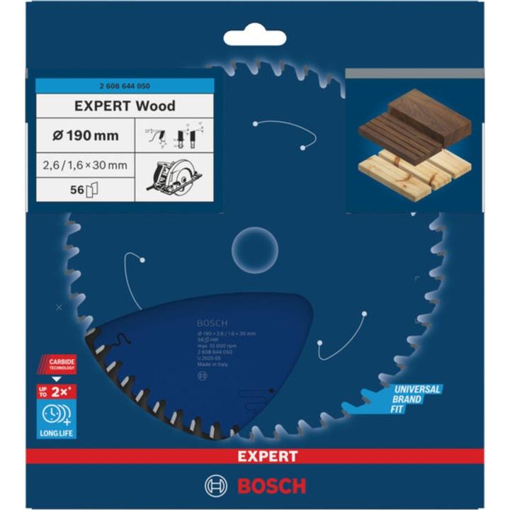Produktbild Bosch Professional Zubehör Kreissägeblatt Expert for Wood, 190 x 30 x 2,6 mm, 56