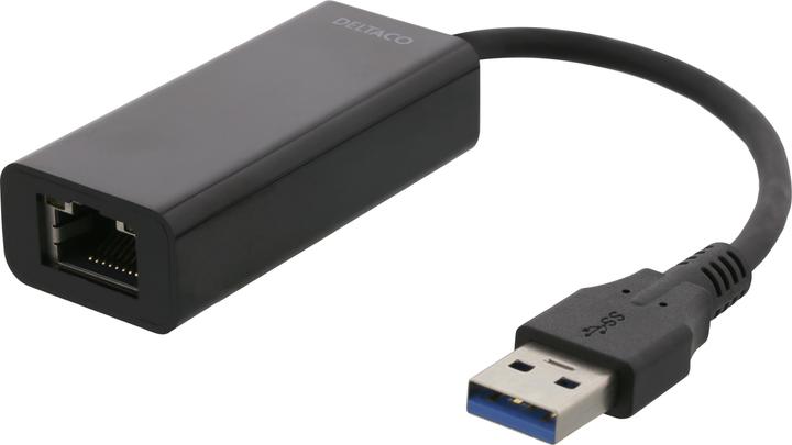 Produktbild Deltaco Hub 1xRJ45, 1xUSB 3.0, black (USB, RJ45 (1x))