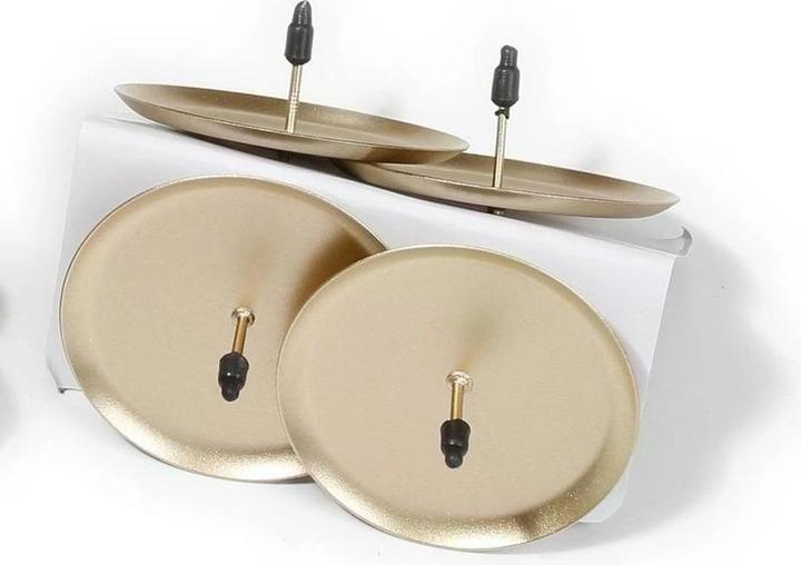 Inge’s Glas Christmas Decor Adventskerzen Halter mit Spiess Ø 6 cm, 4 Stück, Champagner