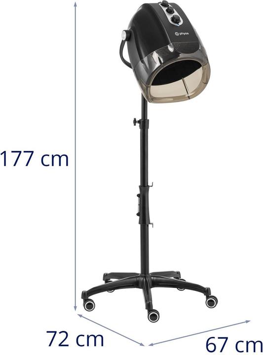 Produktbild Physa Haartrockner Trockenhaube Fönhaube 1000 W mit Stativ / Ionenfunktion 0 - 70 °C (1000 W)
