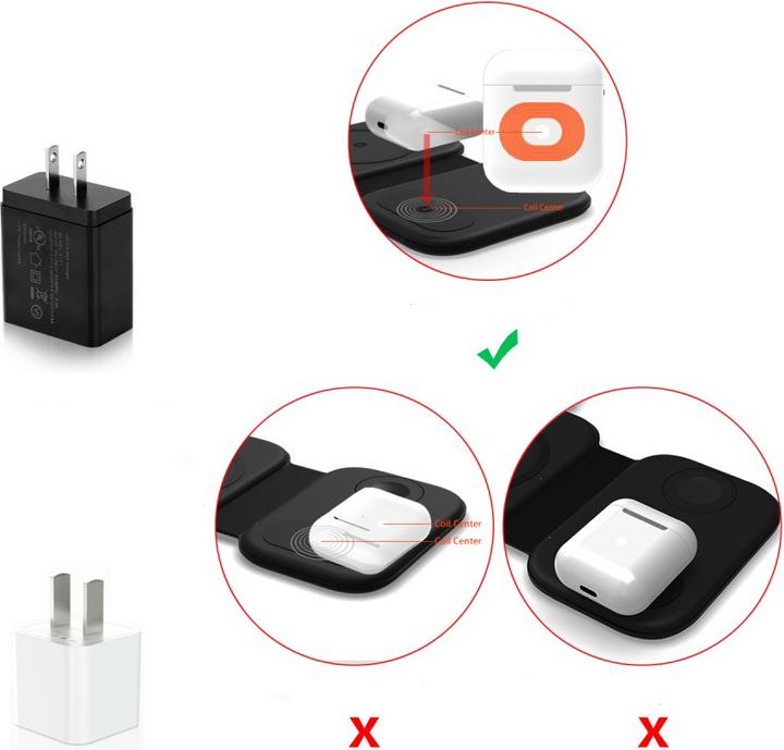 Produktbild Deltalabs MagSafe Qi Wireless Ladepad für iPhone / Apple Watch / AirPods (15 W)