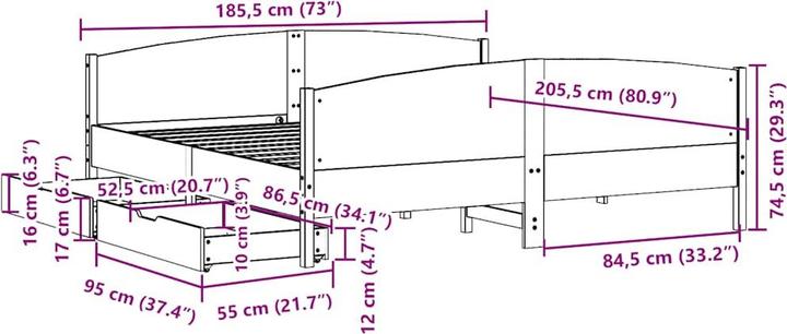 Image du produit vidaXL Bettgestell (180 x 200 cm)
