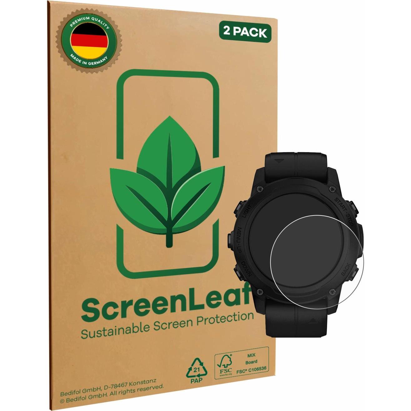 ScreenLeaf Schutzfolie nachhaltiger Displayschutz Display Schutz Folie Klar Transparent, Smartwatch Schutzfolie, Transpa...