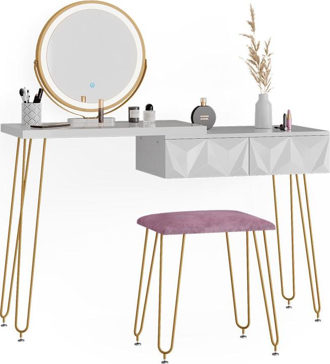 Image du produit Vicco Bella avec éclairage LED et tabouret (120 x 37 x 76 cm)