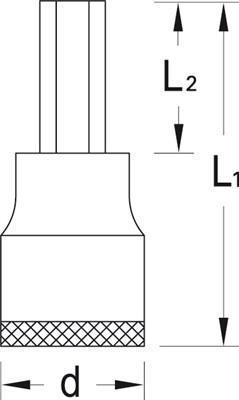 Produktbild Gedore IN 19 L 6-90 Schraubendrehereinsatz 1/2" 90 mm Innen-6-kant 6 mm (6 mm)