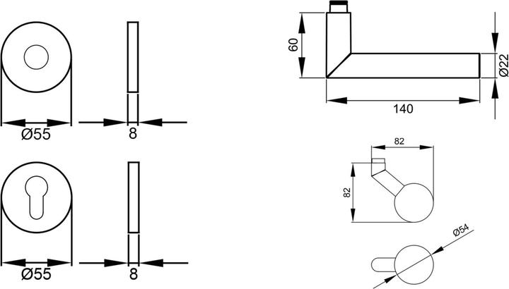 Produktbild Karcher Objekt-Feuerschutz-Wechselgarnitur Rhodos XL EPRO18 PZ Edelstahl rechts (Türgarnitur)