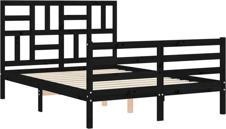 Produktbild vidaXL Massivholzbett mit Kopfteil Weiss 5FT King Size (150 x 200 cm)