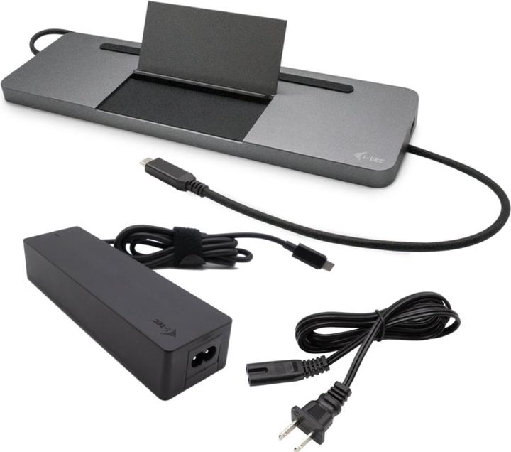 Produktbild i-tec USB-C Metal 4K 3xDisplay DS 1xHDMI1xVGA1xDP 1xSD+1xmicroSD CR 1xGLAN 1x3.5mmAudio 2xUSB 3.0 2x (USB-C, 9 Ports)