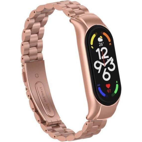 MU Style Stainless Steel Series Ersatz Armband (Edelstahl, Mi Band 7), Uhrenarmband, Bronze