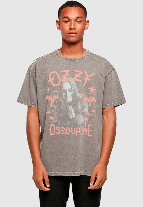 Produktbild Merchcode Ozzy Osbourne - Pink Bat Acid Washed Oversize Tee - 195281 (L)