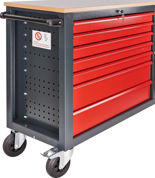 Image du produit Dema Établi mobile / table de travail mobile Carlos 180x48x104 cm (48 cm, 180 cm)