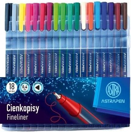 Astra Dreieckige Fineliner 0,4 mm, 18 ASTRA-Farben (ASTRA-Farben, 18x)