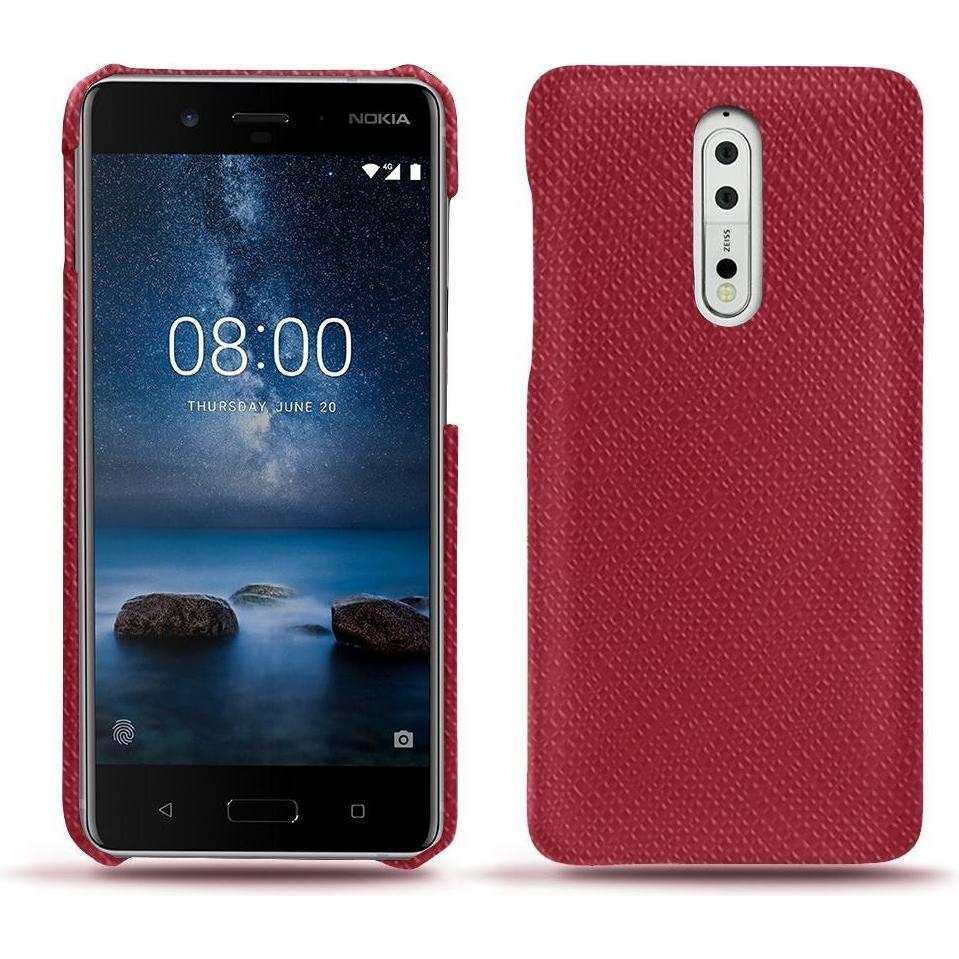 Noreve Lederschutzhülle (Nokia 8), Smartphone Hülle, Rot