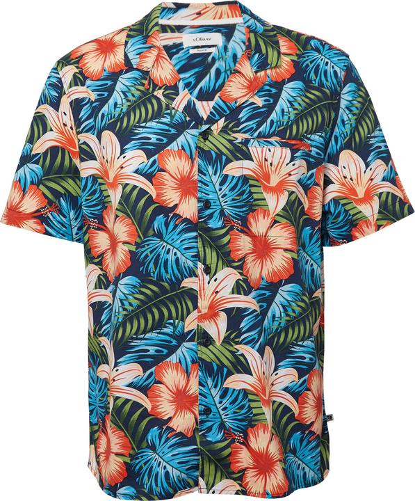 Produktbild S.Oliver Hemd Resort Fit: Kurzarmhemd aus Viskosemix mit Brusttasche (S)