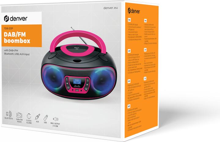 Image du produit Denver TDB-212P (DAB+ DAB, FM, Bluetooth)