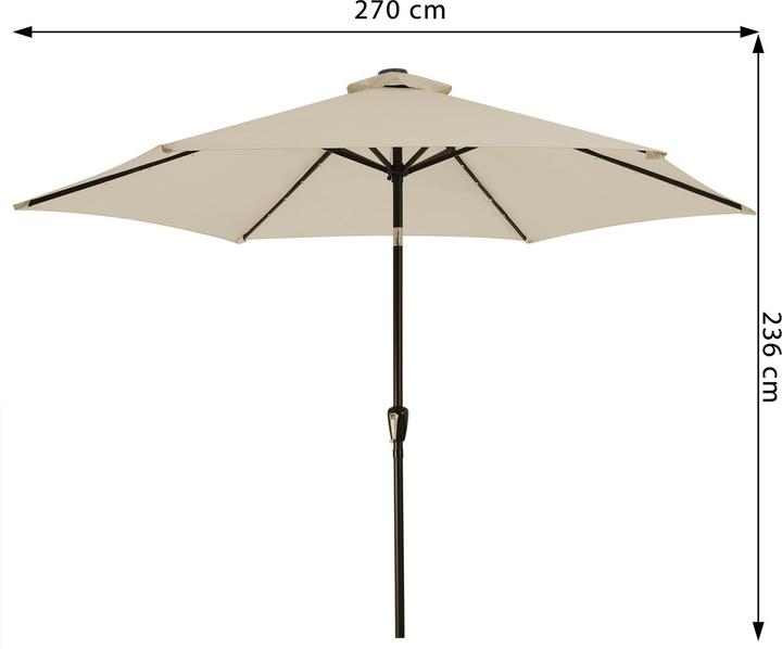 Produktbild Kingsleeve LED Sonnenschirm 270cm (2.70 m)