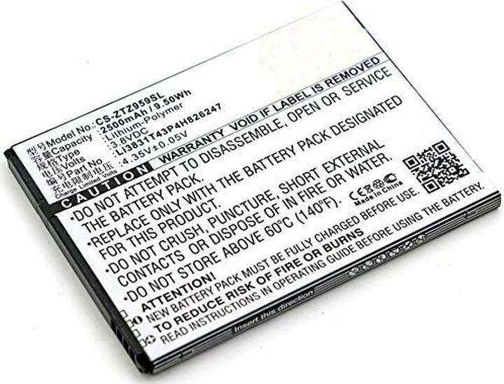 Actual product image AGI Battery compatible with ZTE Grand X 3 LTE - Battery - 2,500 mAh