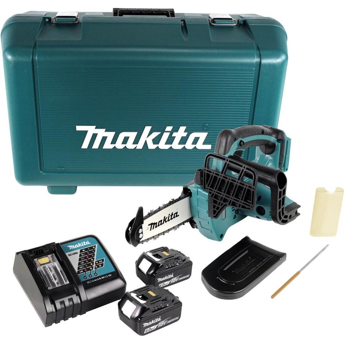 Thumbnail - Makita, Kettensäge, DUC 122 RGE Akku Kettensäge 18V 1/4" 115mm + 2x Akku 6,0Ah + Ladegerät + Koffer (Akku Kettensäge)