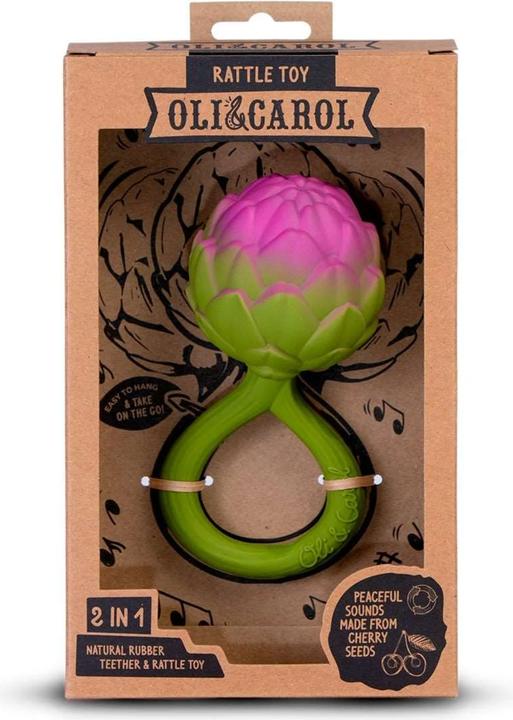 Oli and Carol Artichoke baby rattle