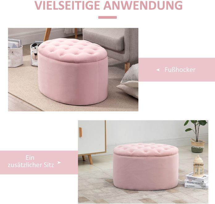 Actual product image Swisshandel24 Bench Upholstered bench with storage space Chest bench Oval shape Hallway Bedroom Living room (71 cm)
