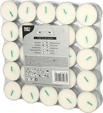 Produktbild Papstar Teelichte Stearin (50 Stk.)