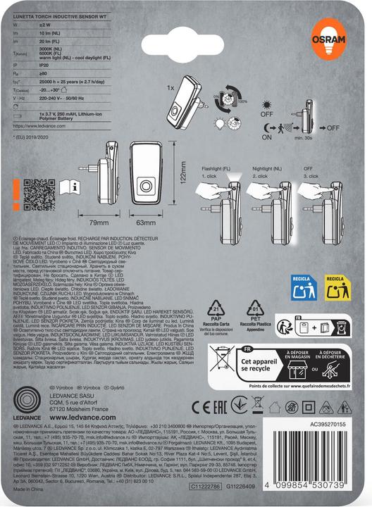 Actual product image Osram Lunetta Torch Inductive Sensor White