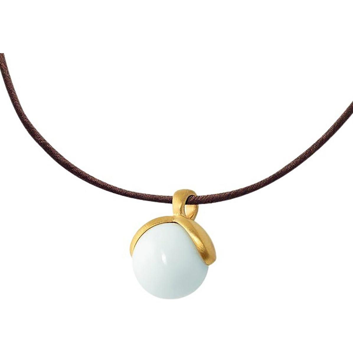 Xen, Kettenanhänger, Anhänger mit 12 mm weisser Keramikkugel, (Edelstahl)