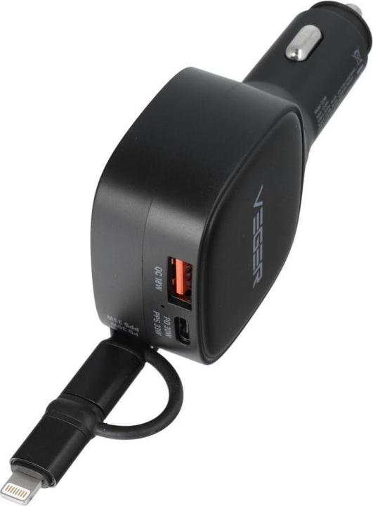 Produktbild Veger Car accessories car charger USB C + cable USB C / Lightning QC PD 84W CC89 black