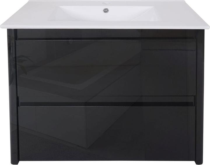 Actual product image Mendler Washbasin + vanity unit, washbasin washbasin bathroom, high gloss 50x80cm - black