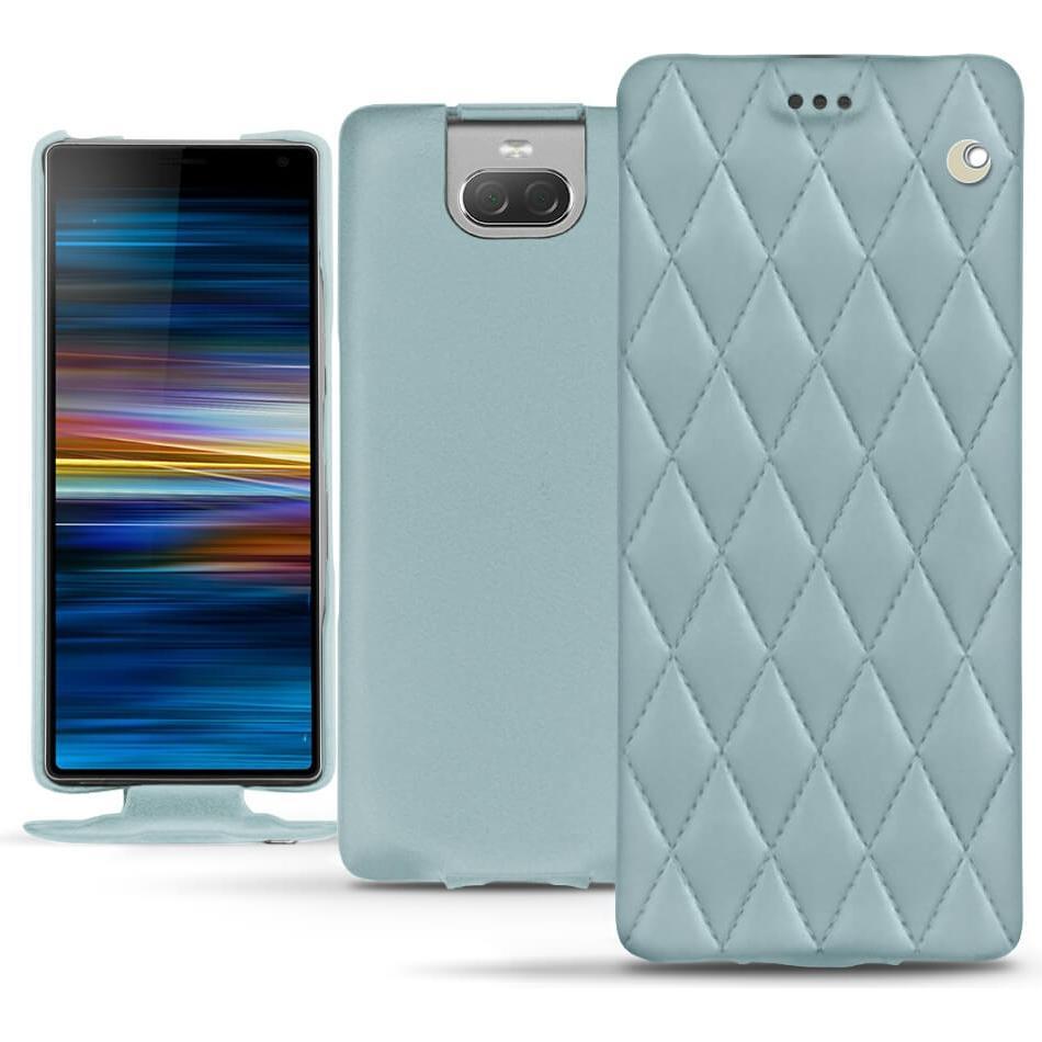 Noreve Lederschutzhülle vertikal (Sony Xperia 10 Plus), Smartphone Hülle, Blau