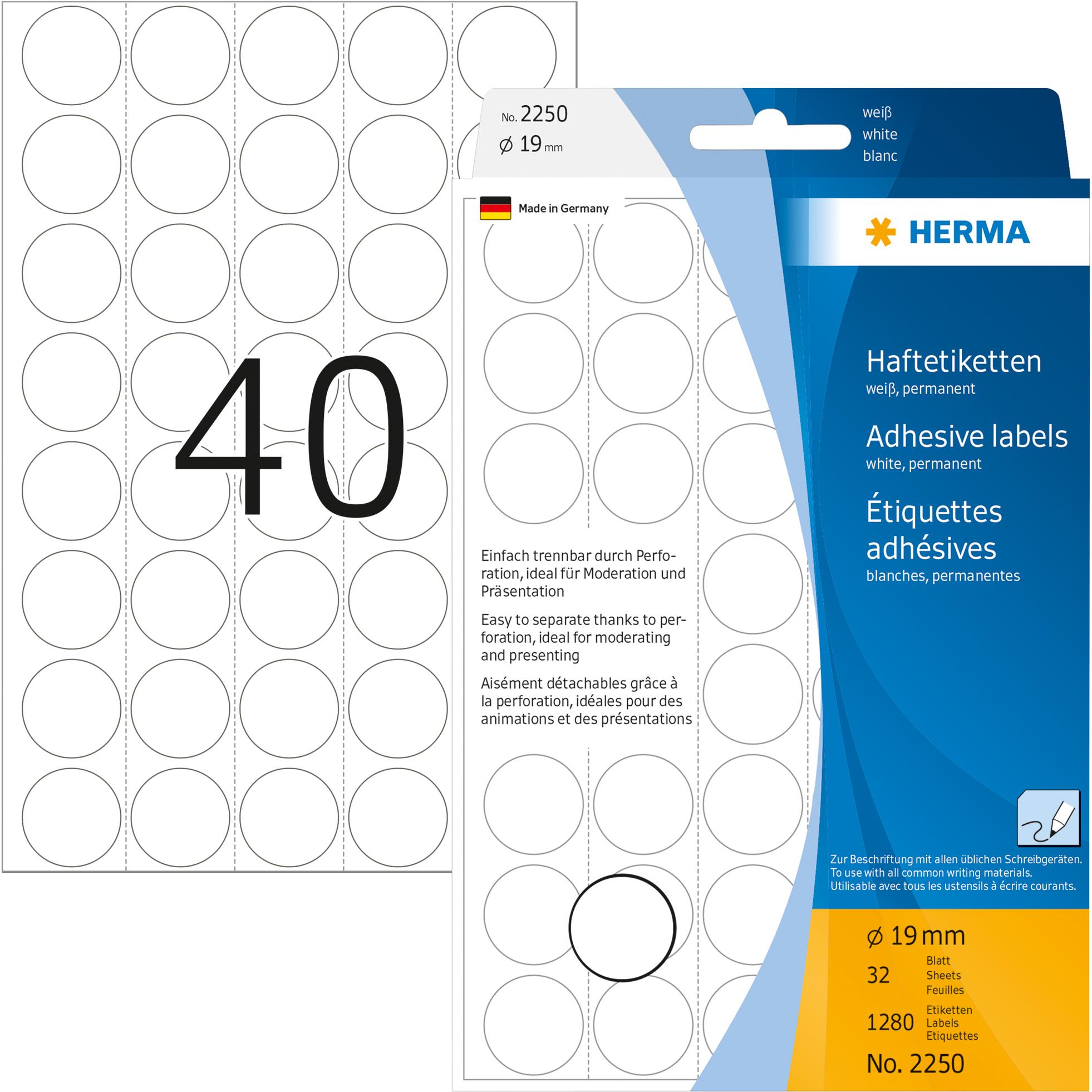 Herma, Etiketten, Haftetiketten