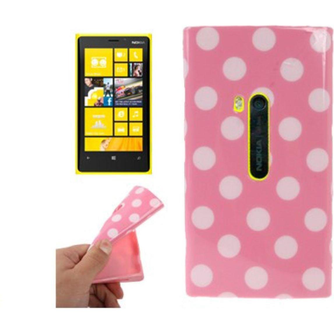 König Design Schutzhülle TPU Case Hülle für Handy Nokia Lumia 920 Pink / Weiss (Nokia Lumia 920), Smartphone Hülle, Rosa