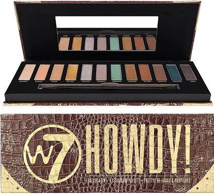 Actual product image W7 Howdy Eyeshadow Palette 12 Warm Neutral Colours Flawless Long-Lasting Makeup