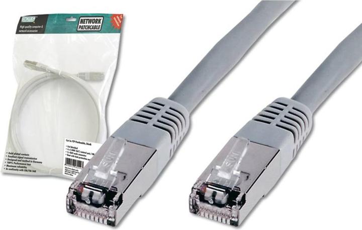 Actual product image Digitus CAT 5e SF-UTP patch cable Cu PVC AWG 26/7 length 7 m color gray (SFTP, CAT5e, 7 m)
