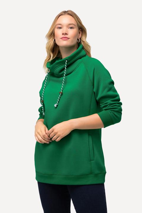 Actual product image Ulla Popken Drawstring Collar Long Sleeve Sweatshirt