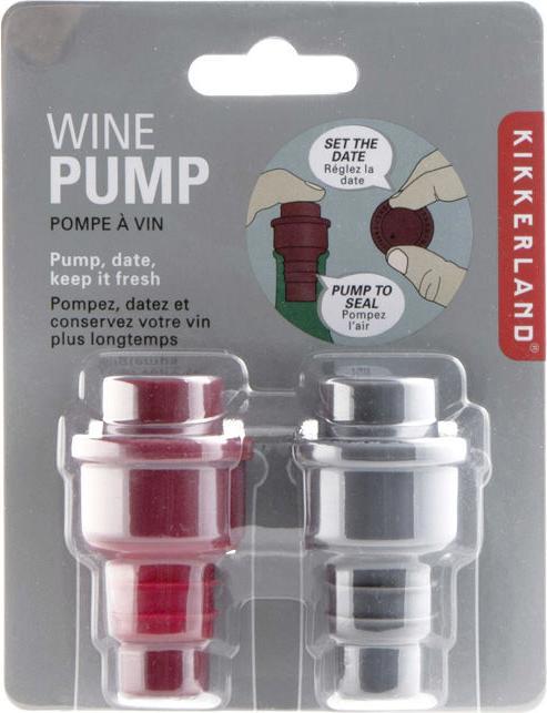 Actual product image Kikkerland Wine Pump Set (BA26B-A) (Wine stopper)