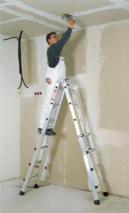 Immagine prodotto Euroline Scala telescopica in alluminio, con montanti telescopici, 4 x 4 pioli. (Scaletta multiuso, 410 cm)