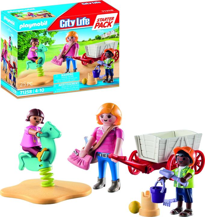 Actual product image Playmobil 71258 Starter Pack governess with handcart (71258, Playmobil City Life)