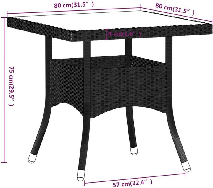 Produktbild vidaXL Garten-Essgruppe (80 x 80 x 75 cm)