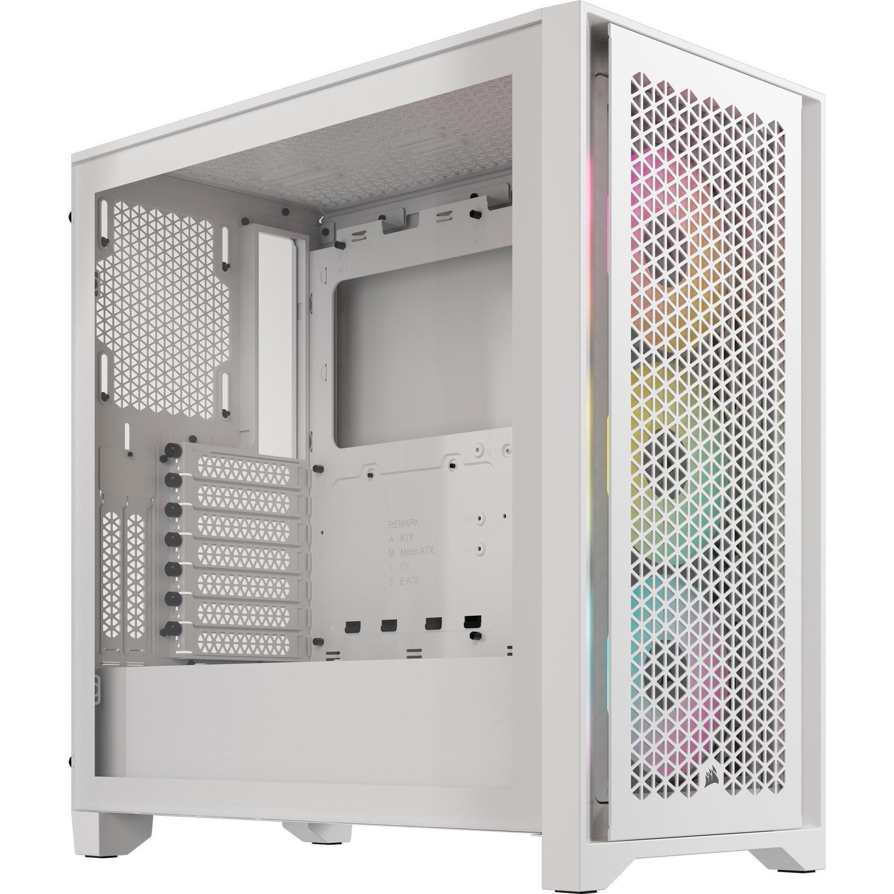 Corsair iCUE 4000D RGB Airflow (ATX, mATX, Mini-ITX), PC Gehäuse, Weiss